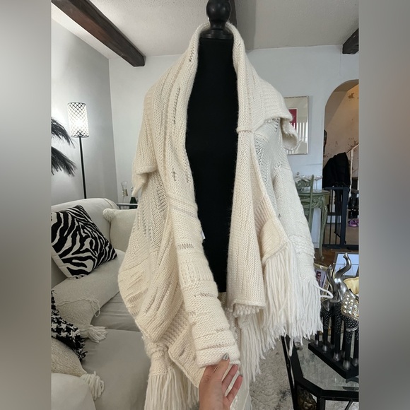 Stella McCartney asymmetric fringed cardi-coat - Picture 4 of 8